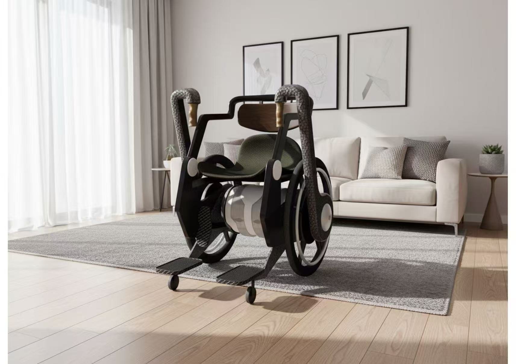 老年轮椅正面效果图