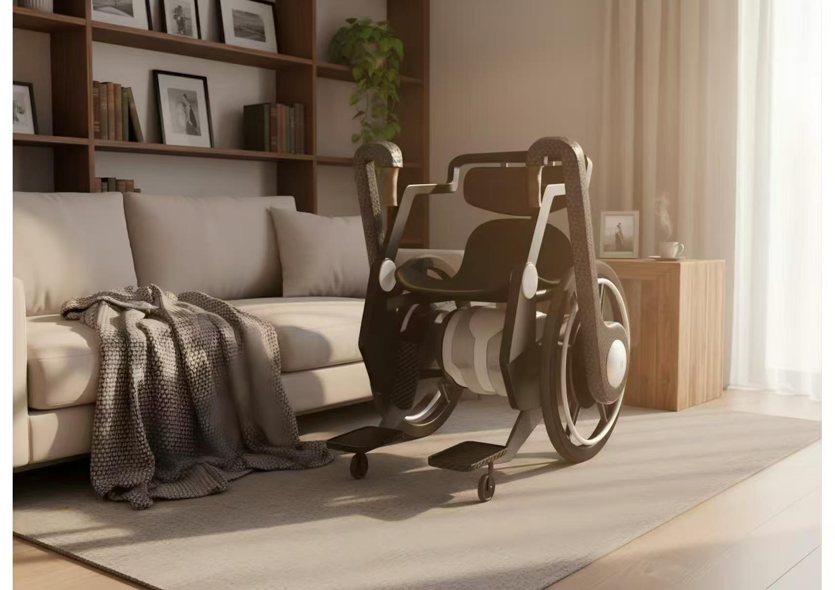 老年轮椅侧面效果图